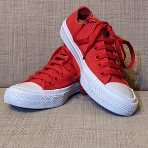 Red Converse Chuck Taylor II with Lunarlon